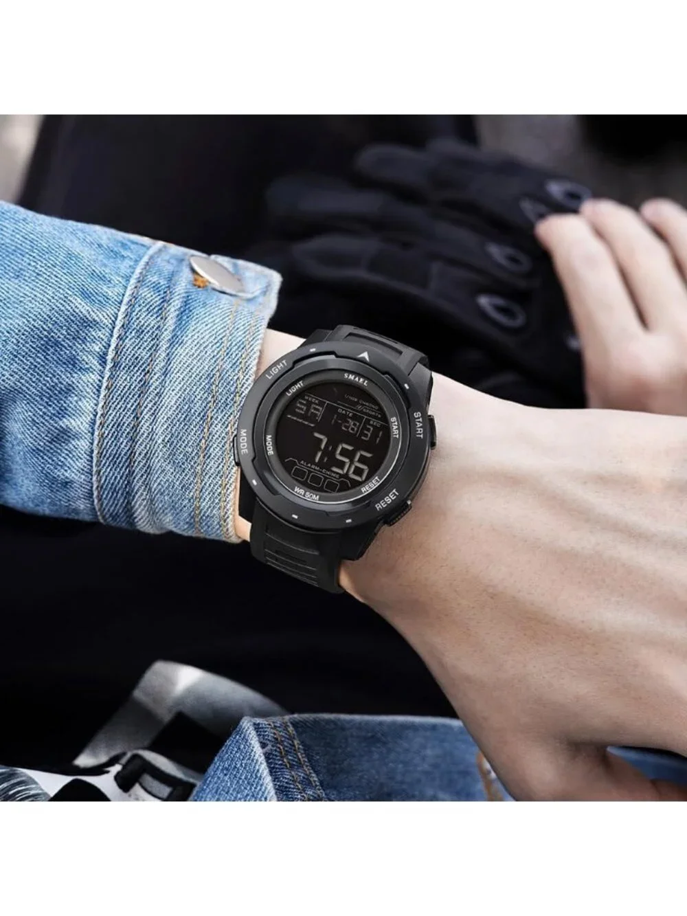 Men's Black Analog Quartz Sports Waterproof Military Casual LED Digital Watch